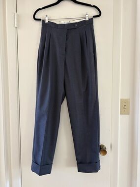 Sandra Weil Women’s Navy Pleated Dress Trousers